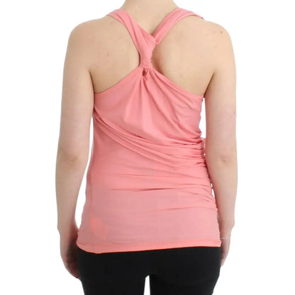 Cavalli Pink cotton tank top