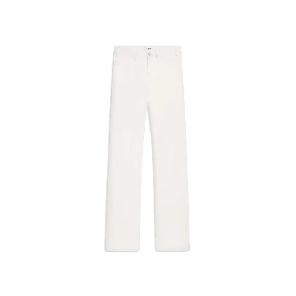 Celine white cotton straight-leg jeans med minimalist design