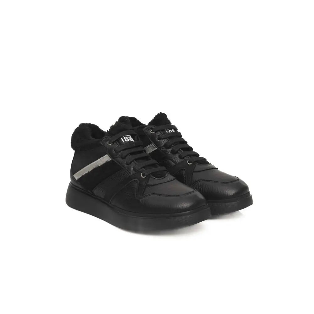 Cerruti 1881 Black Cowhide Women Platform Sneakers