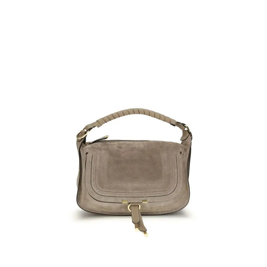 Chloé beige calf leather Bos Taurus skuldertaske i taupe semsket læder