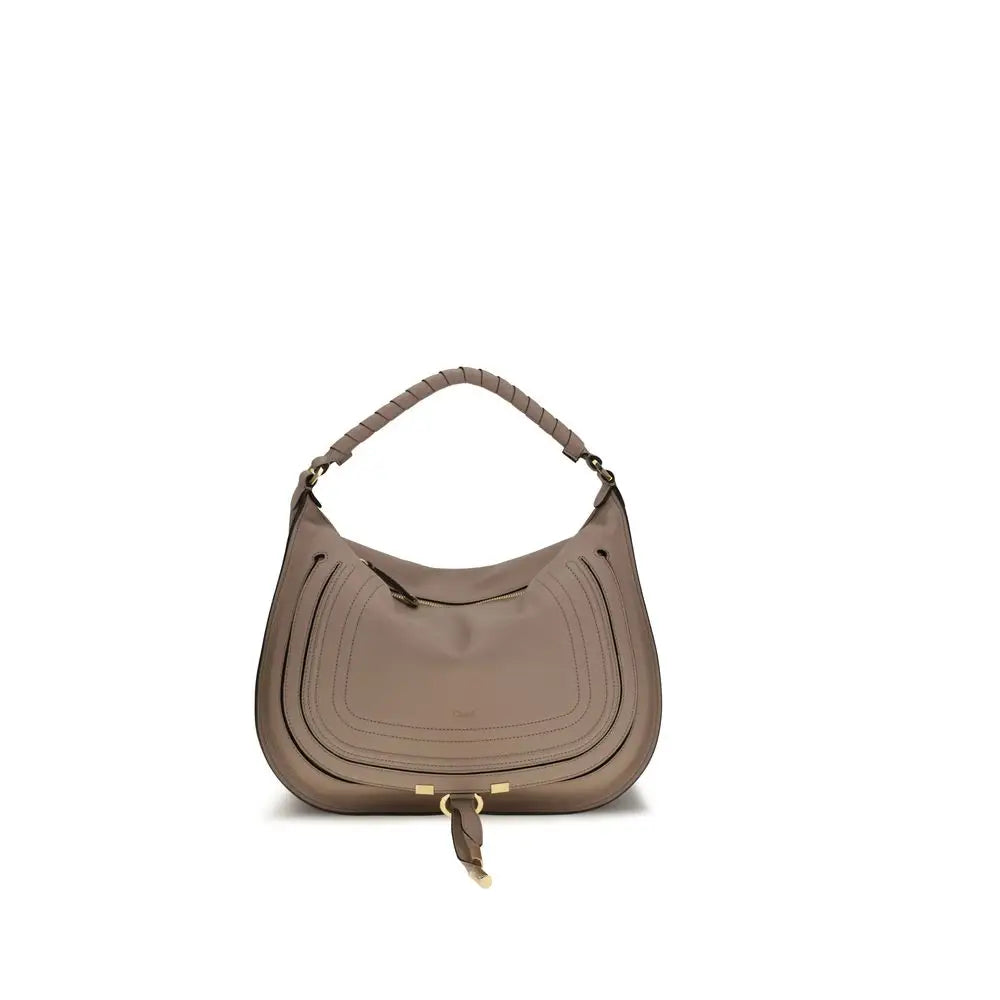 Chloé beige calf leather Bos Taurus hobo bag med flétet håndtag