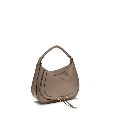 Chloé beige calf leather Bos Taurus shoulder bag med taupe læder og flættet håndtag
