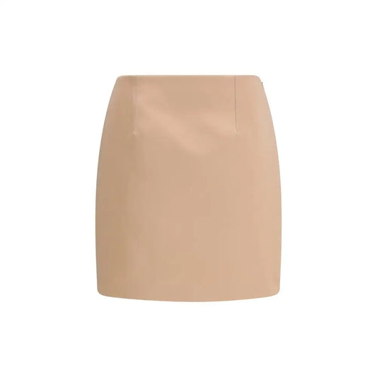 Chloé multicolor polyester mini skirt in sleek beige faux leather