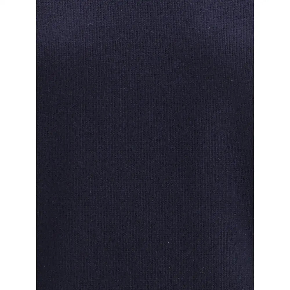 Mørk marineblå rib-strikket stof i Chloé uldsweater, 100% originale brands