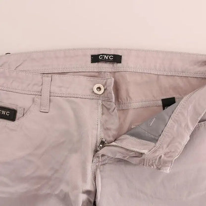 Costume National Beige Cotton Slim Fit Jeans