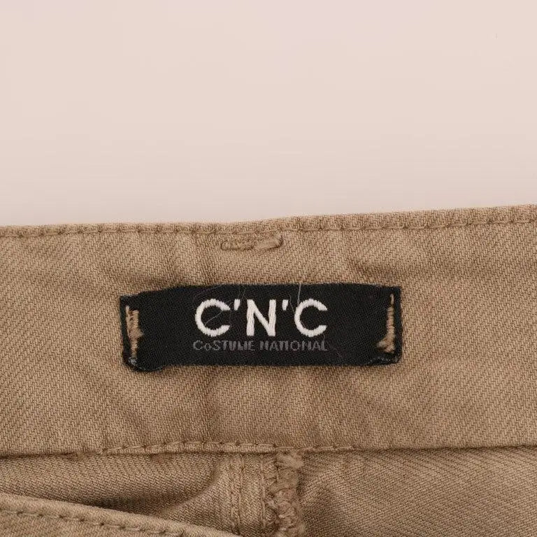 Costume National Beige Cotton Stretch Slim Fit Jeans