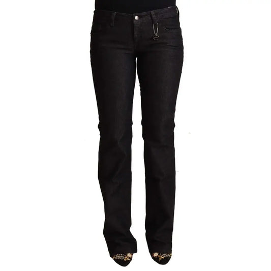Costume National Black Cotton Low Waist Skinny Jeans