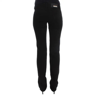 Costume National Black Cotton Slim Fit Bootcut Jeans
