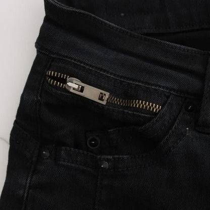 Costume National Black Cotton Slim Fit Denim Jeans