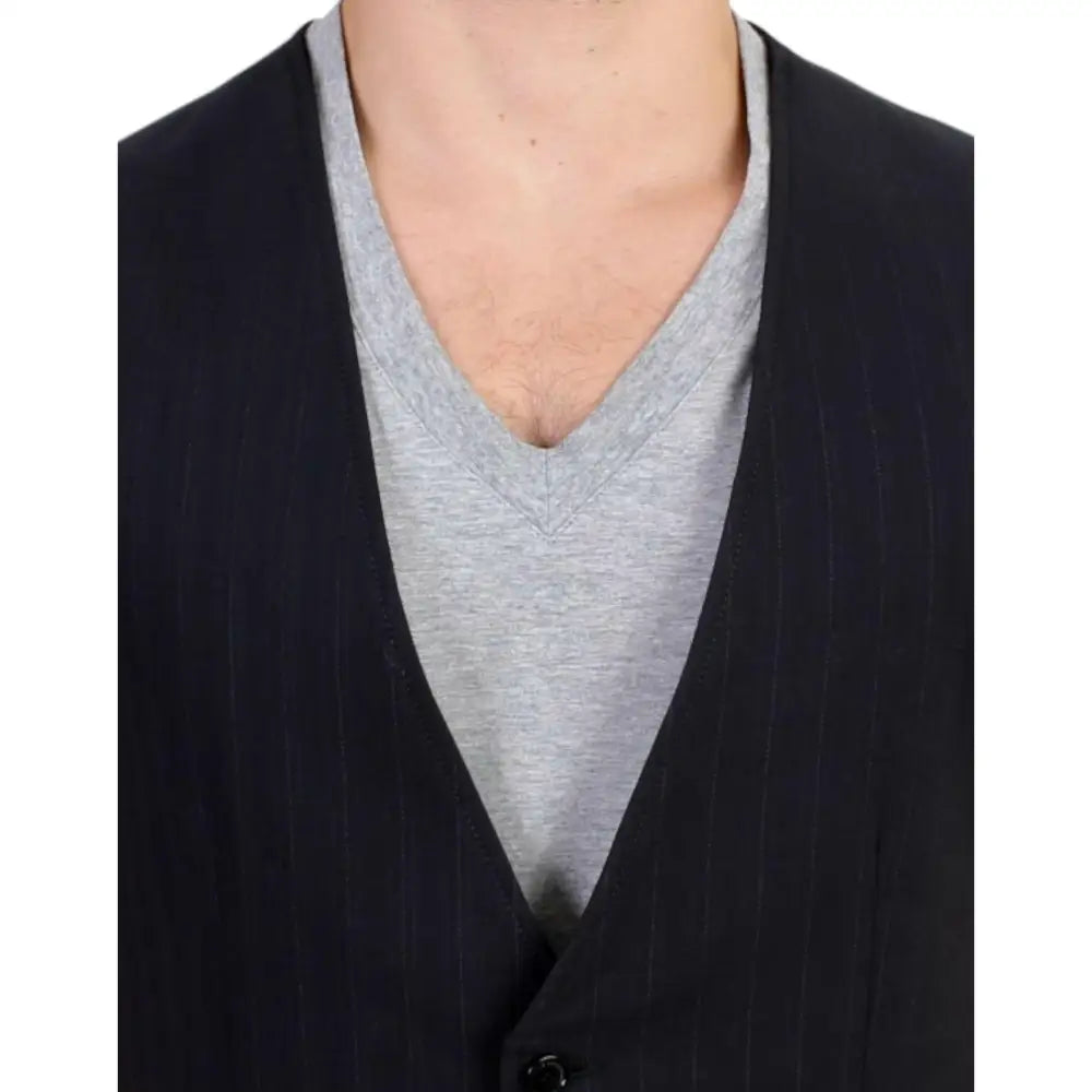 Costume National Black striped cotton casual vest