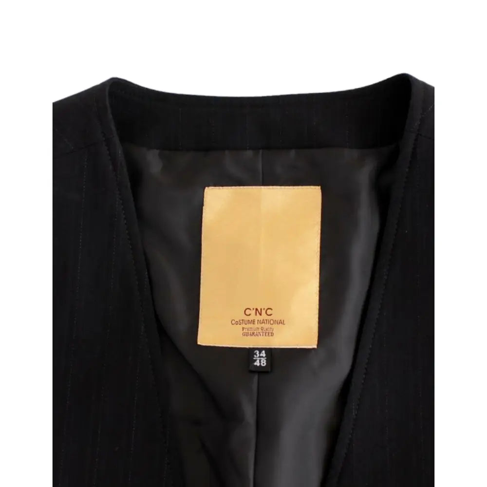 Costume National Black striped cotton casual vest