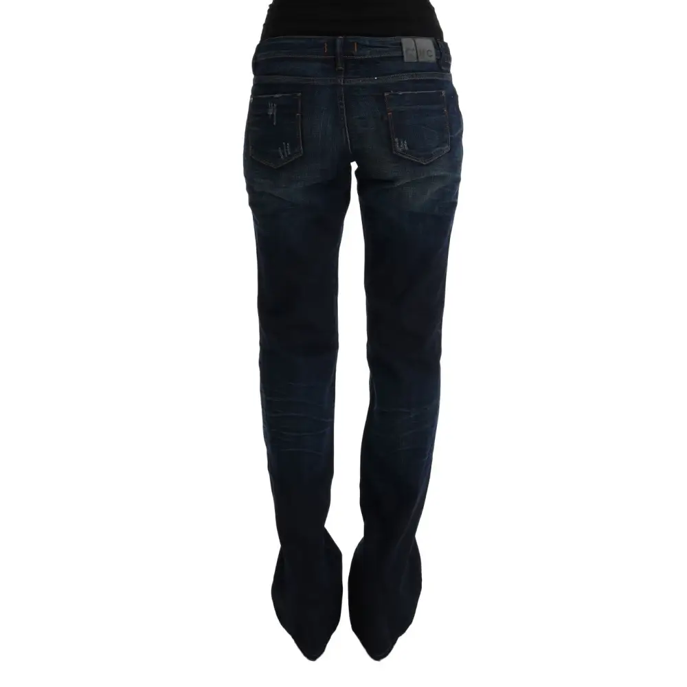 Costume Nationals mørkeblå slim fit denim jeans med subtil distress