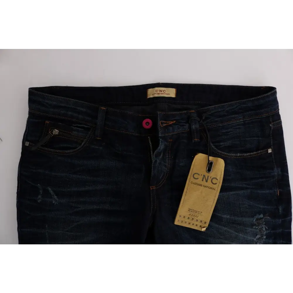 Costume Nationals mørke indigo denim jeans med falmet vask