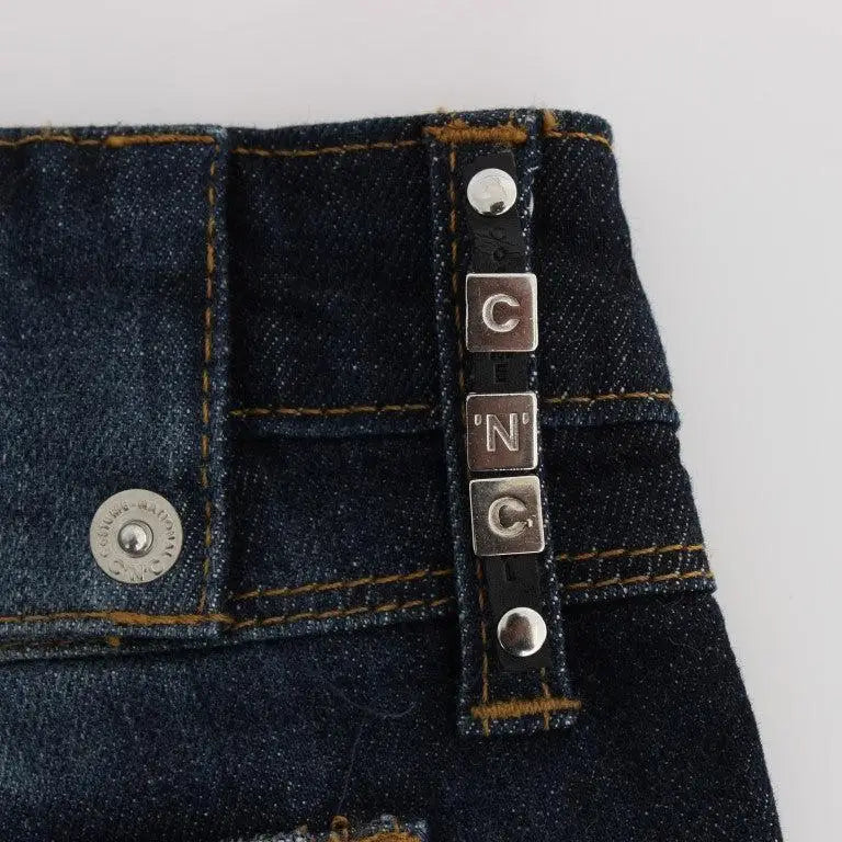 Costume National Blue Cotton Slim Fit Bootcut Jeans