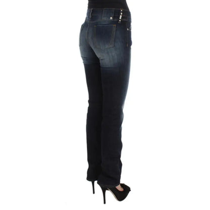 Costume National Blue Cotton Slim Fit Bootcut Jeans