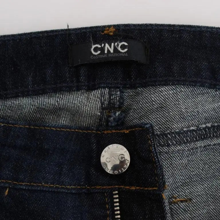 Costume National Blue Cotton Slim Fit Bootcut Jeans