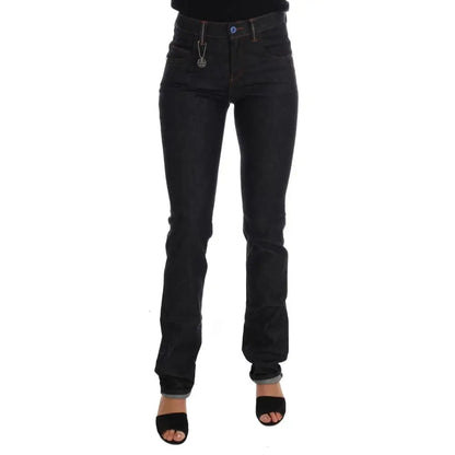 Costume National Blue Cotton Stretch Slim Fit Jeans