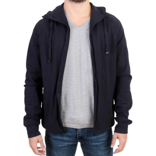 Costume National Blue hooded cotton sweater