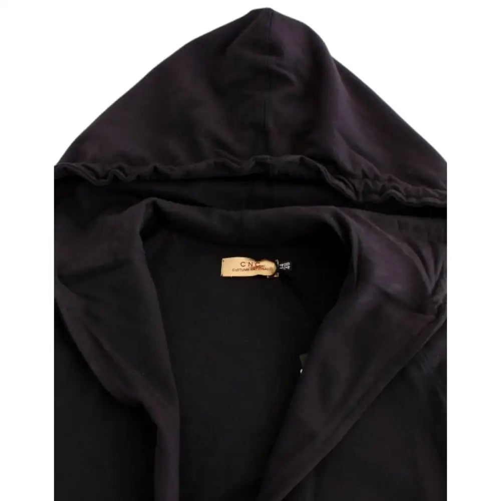 Costume National Blue hooded cotton sweater