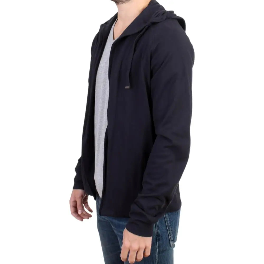 Costume National Blue hooded cotton sweater