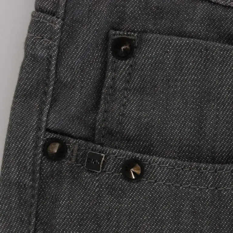 Costume National Gray Cotton Blend Slim Fit Jeans