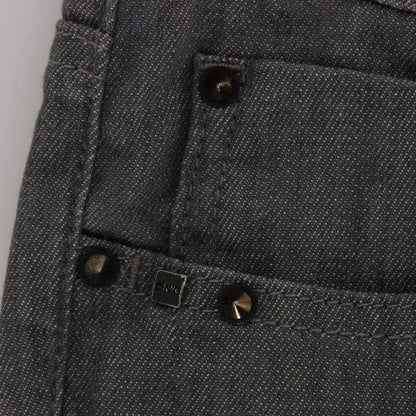 Costume National Gray Cotton Blend Slim Fit Jeans
