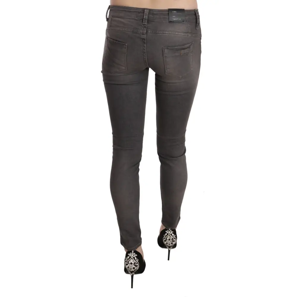 Costume National Gray Washed Low Waist Skinny Jeans - 26 - Jeans