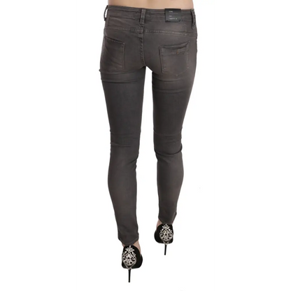 Costume National Gray Washed Low Waist Skinny Jeans - 26 - Jeans
