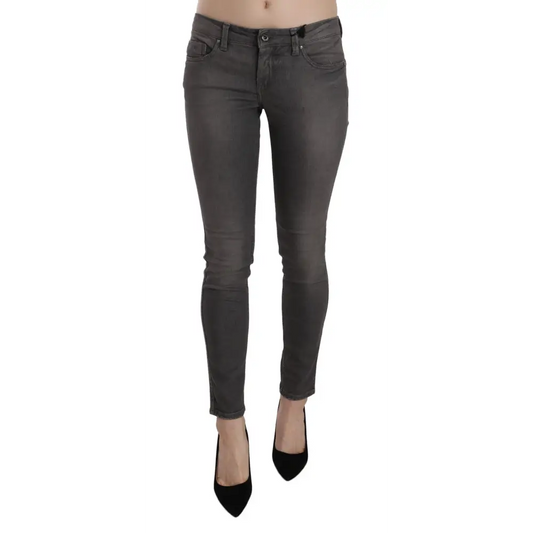 Costume National Gray Washed Low Waist Skinny Jeans - 26 - Jeans