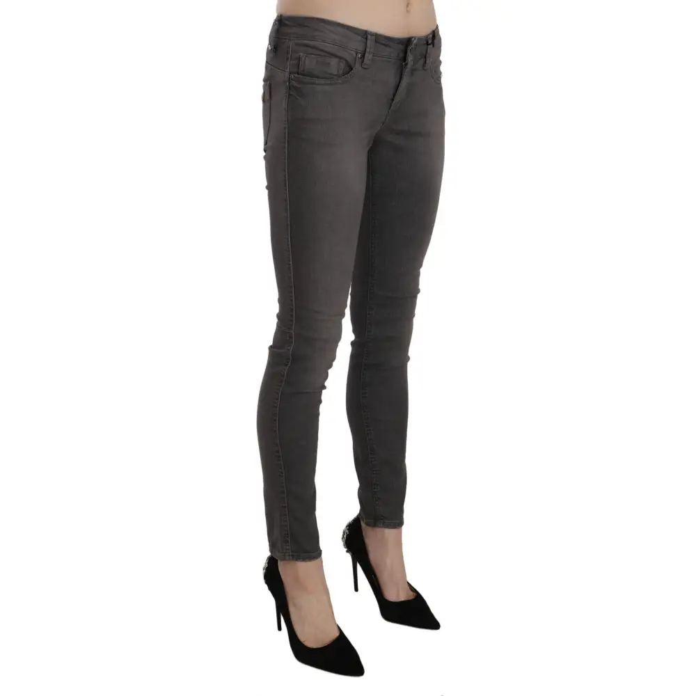 Costume National Gray Washed Low Waist Skinny Jeans - 26 - Jeans