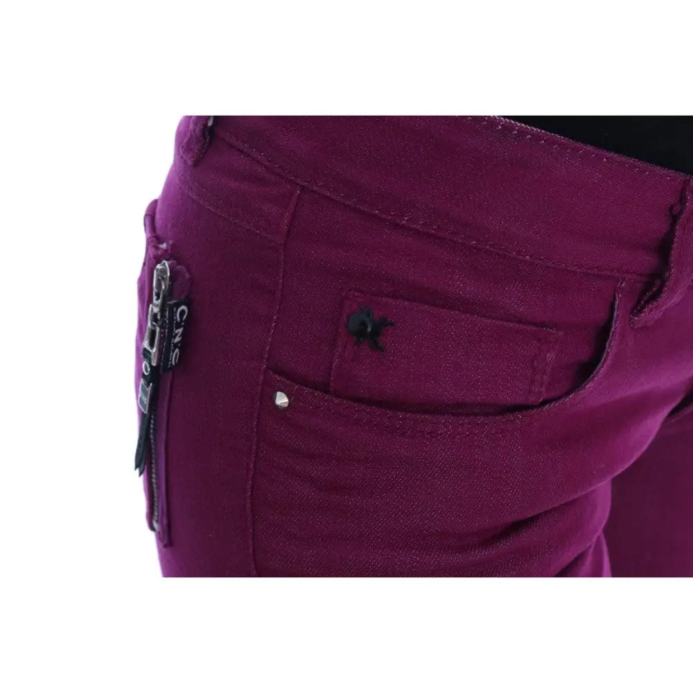 Costume National Purple Cotton Stretch Slim Denim Jeans