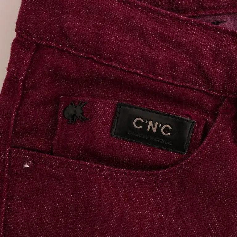 Costume National Red Wash Cotton Stretch Denim Jeans