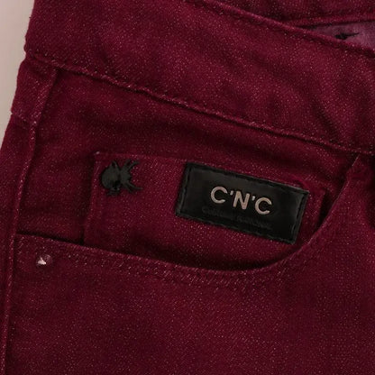 Costume National Red Wash Cotton Stretch Denim Jeans