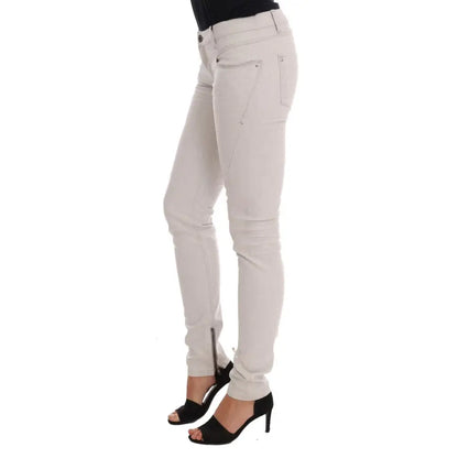 Costume National White Cotton Stretch Slim Jeans