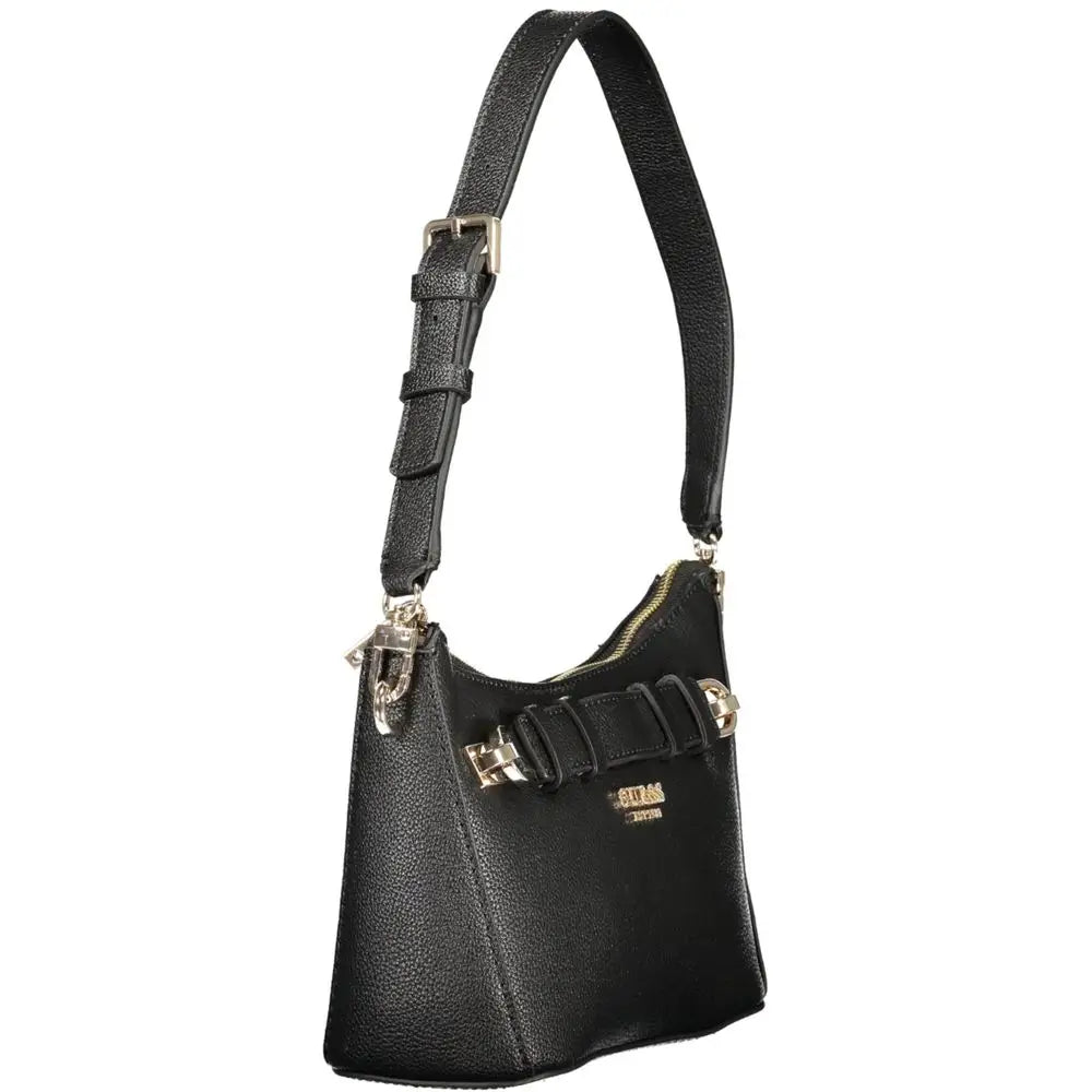 Guess Jeans sort sort black polyurethan kvindetasche med guld hardware