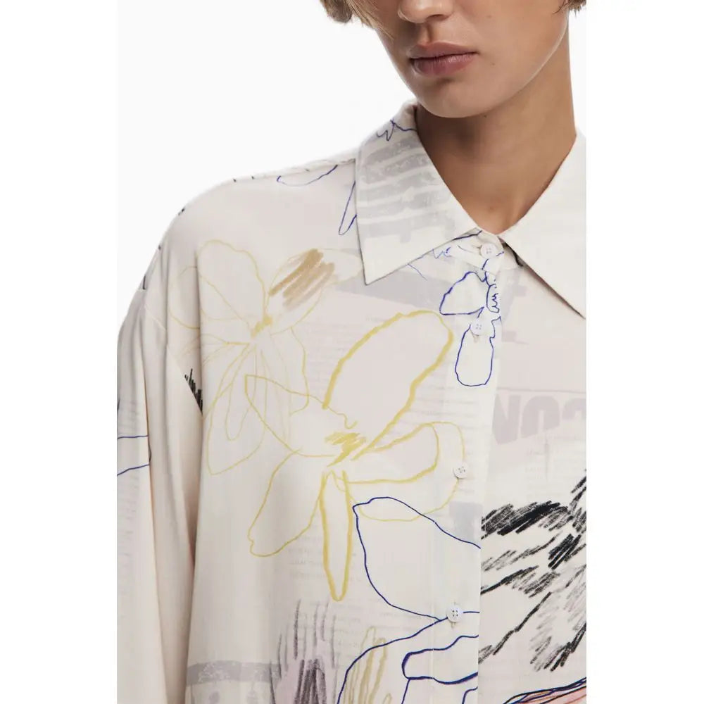 Desigual White Cotton Shirt - S - Bluser