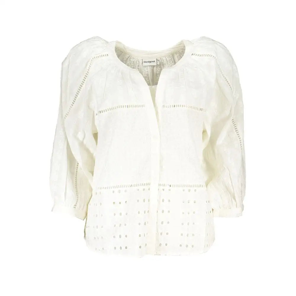 Desigual White Cotton Shirt - Skjorte