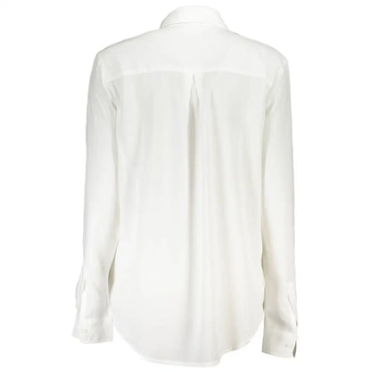 Desigual white viscose shirt med krave og manchetter