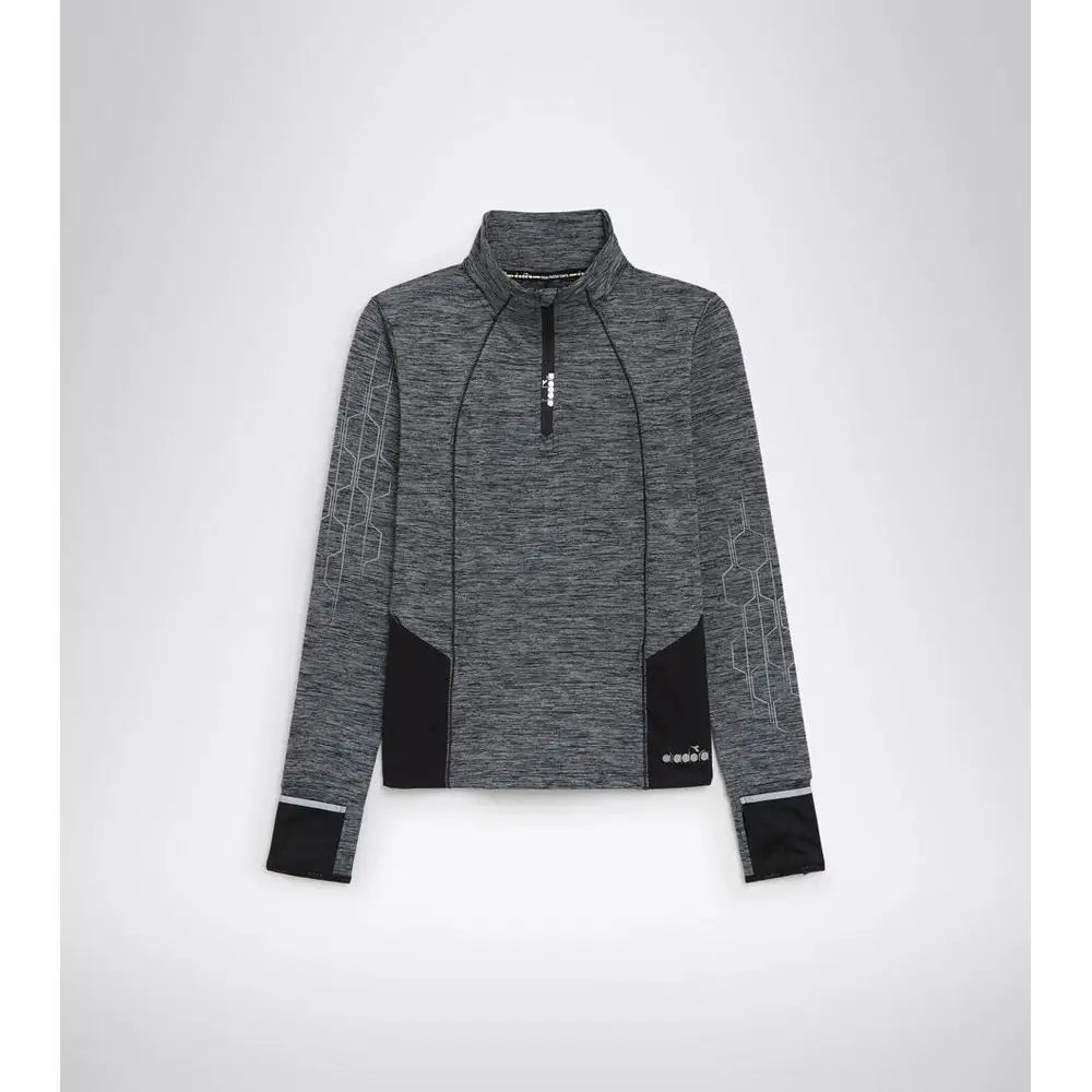 Grå og sort hejret Diadora jakke med hvide mønstre, spar 30-70%