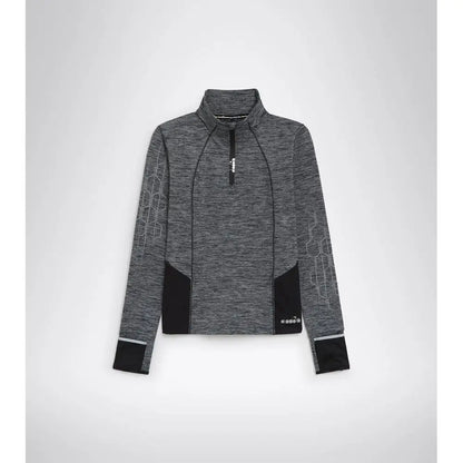 Grå og sort hejret Diadora jakke med hvide mønstre, spar 30-70%