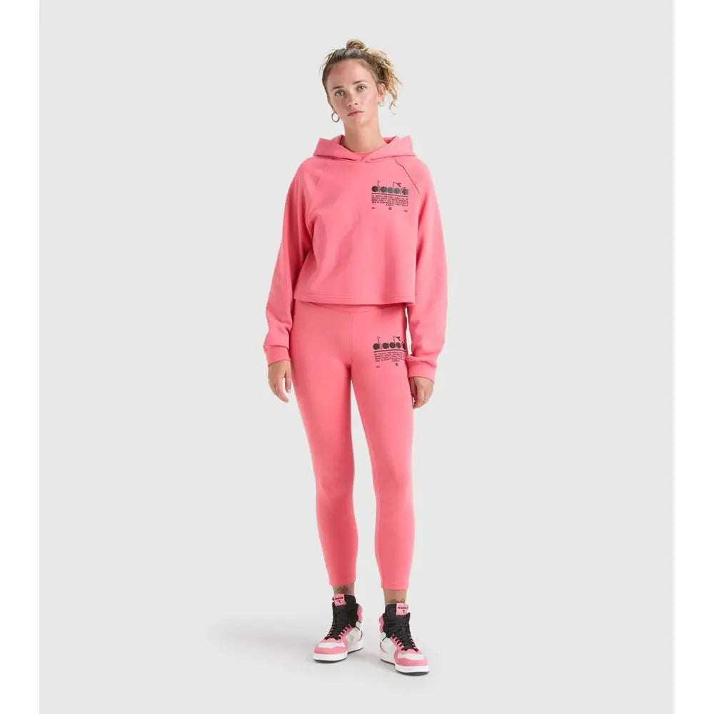 Vibrant pink Diadora multicolor cotton sweatshirt med matchende leggings