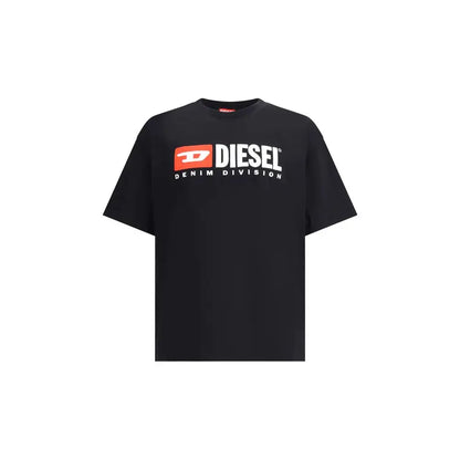 Sort diesel sort cotton t-shirt med sort diesel logo på brystet