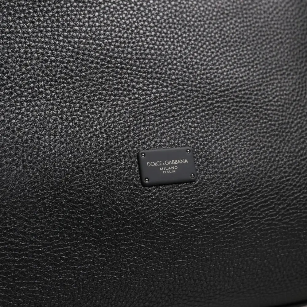 Dolce & Gabbana Black Calfskin Leather Hand Shoulder Duffle Bag