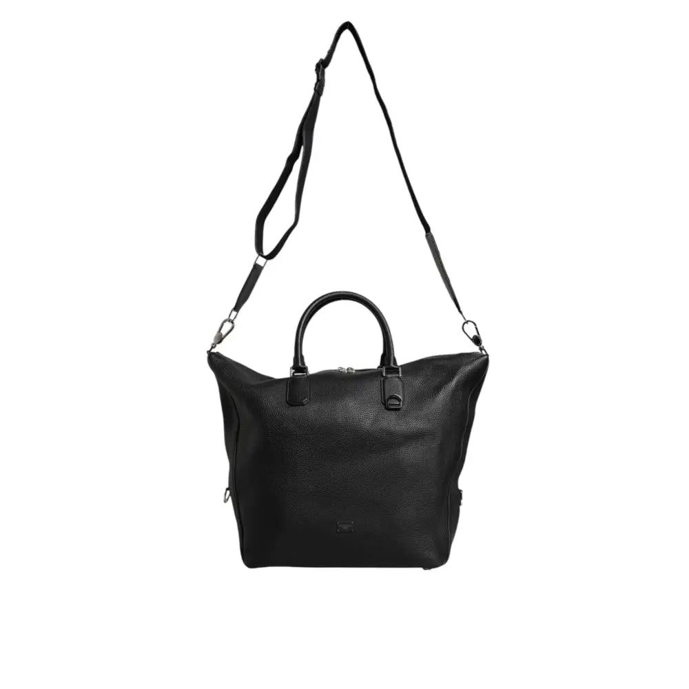 Dolce & Gabbana Black Calfskin Leather Hand Shoulder Duffle Bag