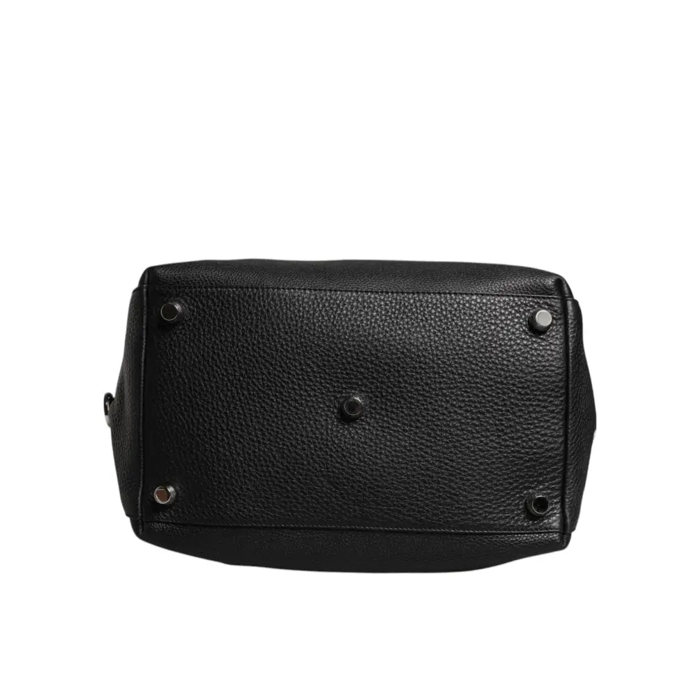 Dolce & Gabbana Black Calfskin Leather Hand Shoulder Duffle Bag
