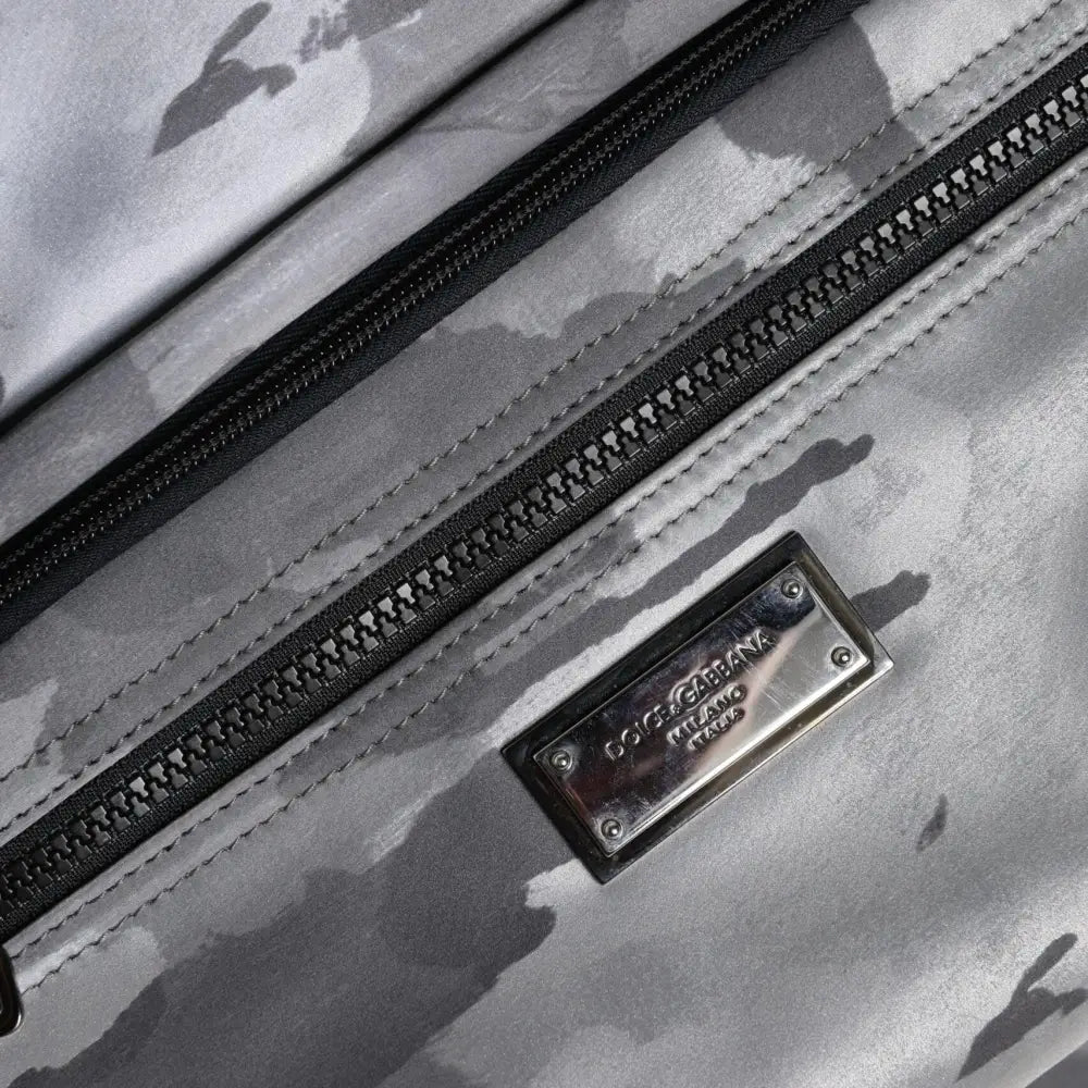 Dolce & Gabbana Black Camouflage Shoulder Strap Logo Plaque Bag