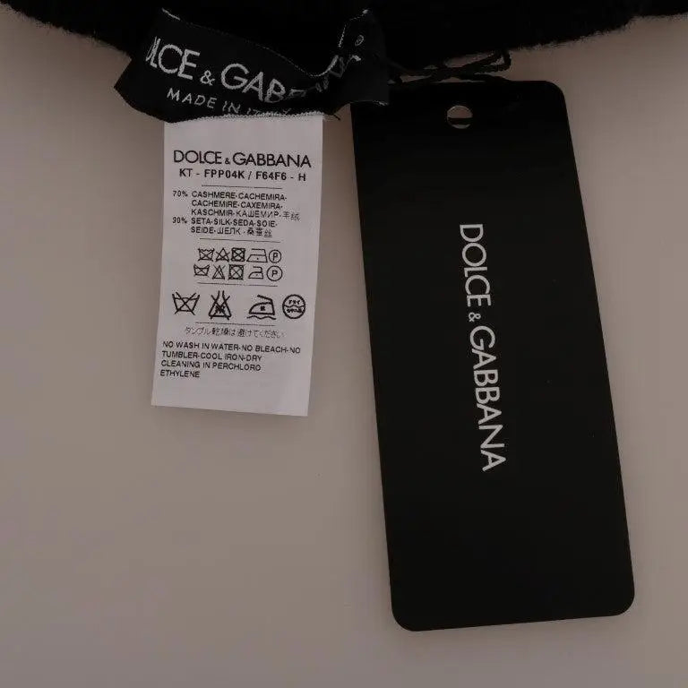 Dolce & Gabbana Black Cashmere Silk Stretch Tights Stockings