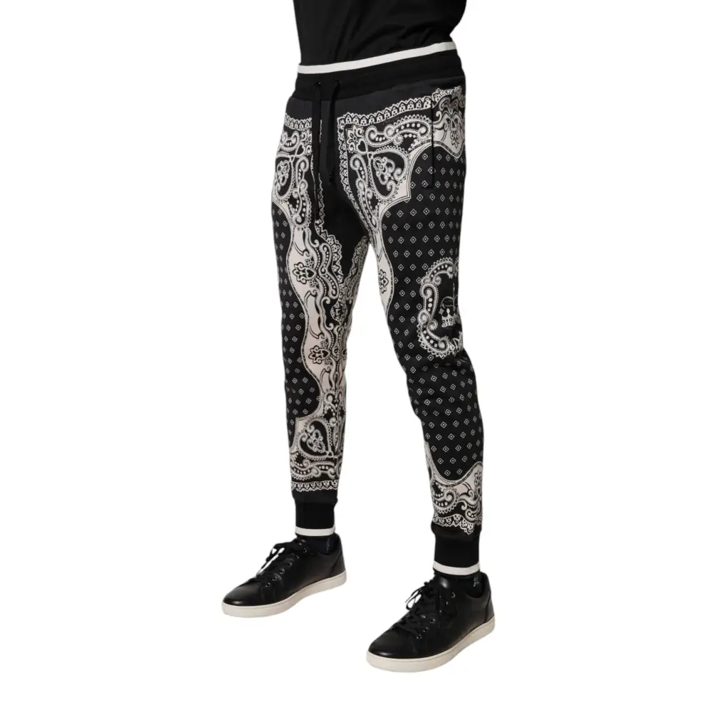Dolce & Gabbana Black Cotton Bandana Jogger Sweatpants Pants - Bukser