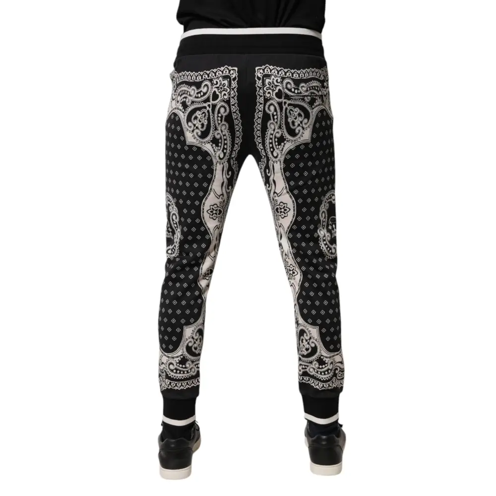 Dolce & Gabbana Black Cotton Bandana Jogger Sweatpants Pants - Bukser