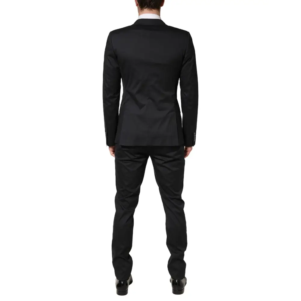 Dolce & Gabbana Black Cotton Single Breasted 2 Piece Suit - Jakkesæt
